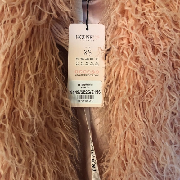 HOUSE OF CB FELICITA BLUSH COAT SIZE XS - Picture 5 of 8